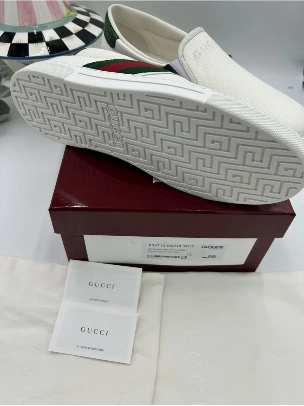 Men’s Gucci ace slip on sneaker size 12 fits 13 US made in Italy